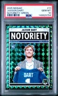 2025 PANINI MOSAIC NOTORIETY GREEN #11 JAXSON DART ROOKIE RC PSA 10