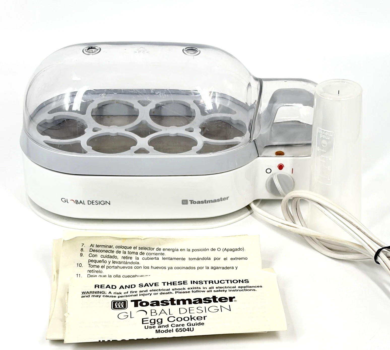 Toastmaster Egg Cooker 6504U Global Design 6 Spot Oval Maker-Tested