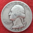 1940 D Washington Silver Quarter - Circulated - Actual Coin L853