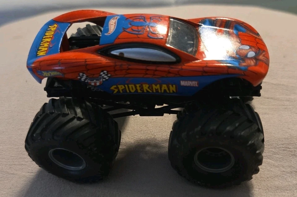 漫威风火轮蜘蛛侠怪物果酱卡车 2001 年小型轮毂超级轮胎 (B158) — 第 3/4 张图片