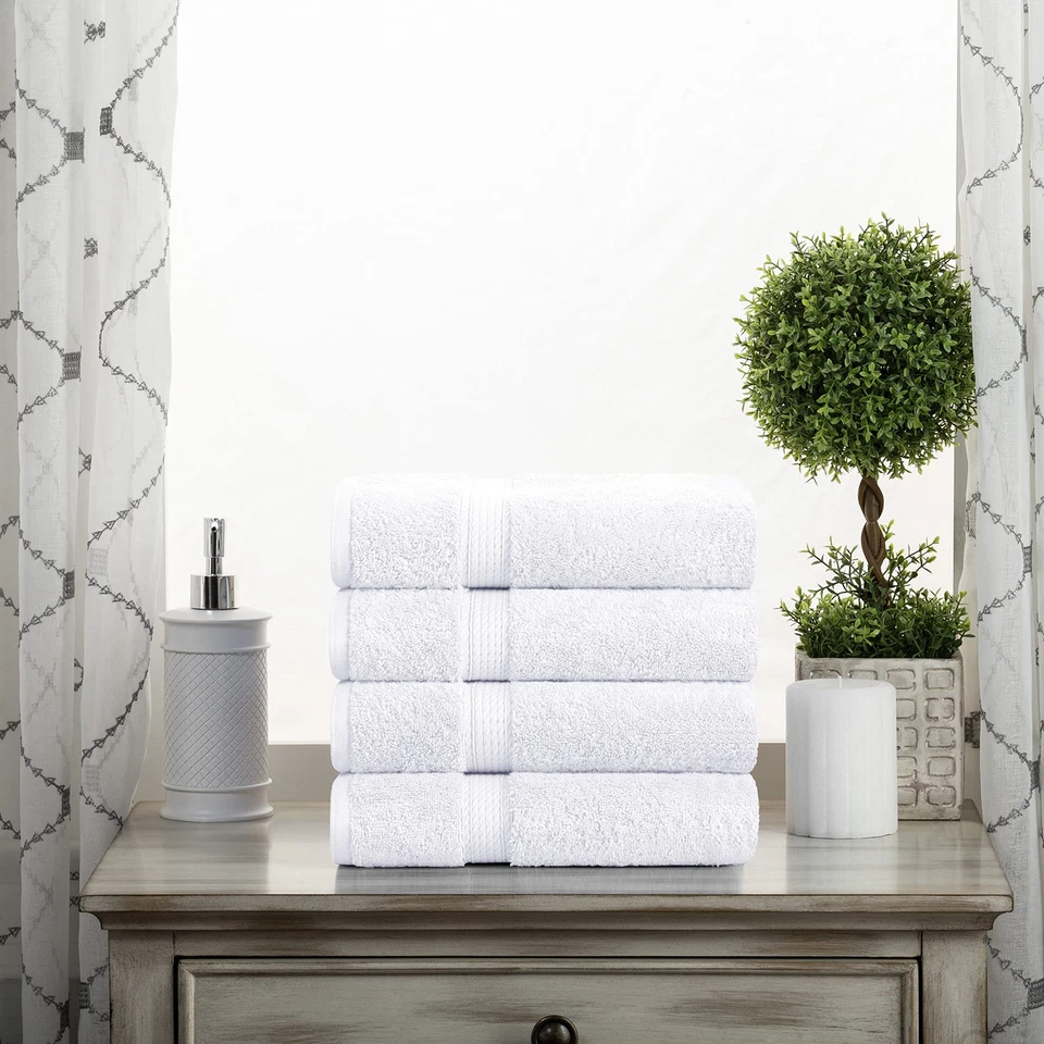 Egyptian Cotton Pile Hand Towel Set of 4, Ultra Soft Luxury Towels, Thick Plu... - Image 2 of 4
