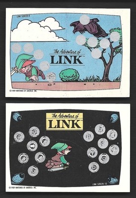 1989 Topps NINTENDO Scratch-off cards (2) Zelda II: Adventures of Link