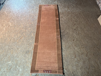 HANDGEKNÜPFTER Nepal Läufer Teppich Terra/Orange 75x284 cm Neuware