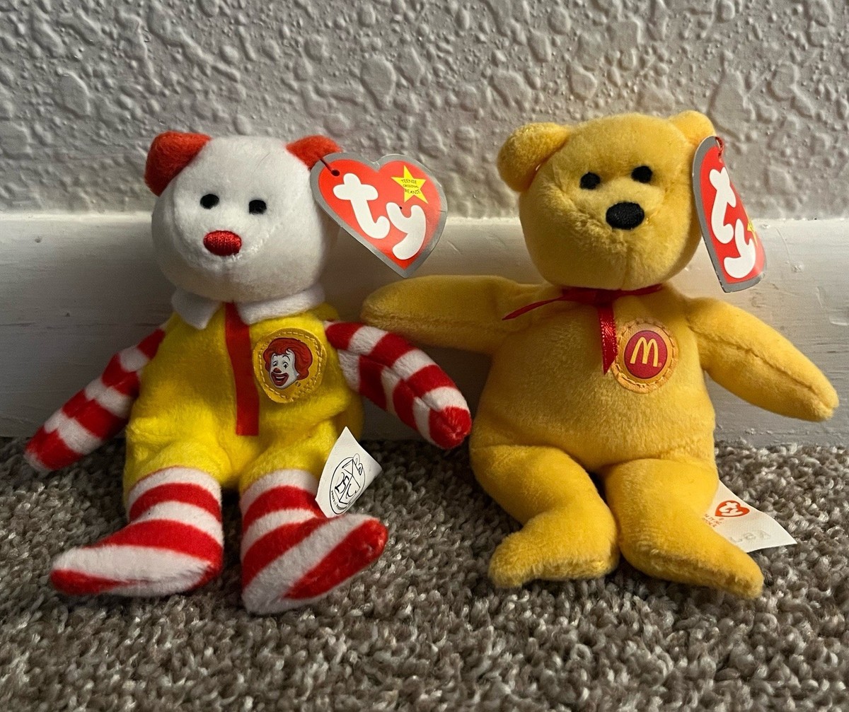 タニータニーエマ＆ゴールドベイビーセット TY Ronald McDonald the Bear & Golden Arches the Bear Beanie Babies