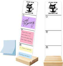 Monitor Memo Board with Removable Wooden Base Acrylic Portable Sticky Note Holde
