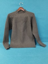 J. Crew Dark Green 100 Lambswool Mock Neck Ribbed Knit Sweater Men's Large