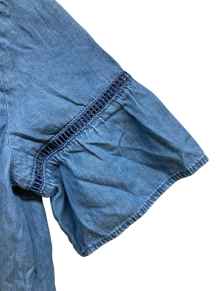 Levi's Dress Girls Size Large Blue Denim Ejyelet Button - Image 2 of 4