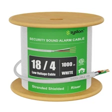Syston 18/4 Alarm Security Burglar Station Low Voltage Cable Wire CL3R Shielded
