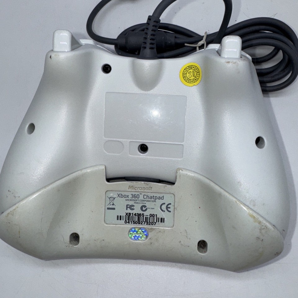 Microsoft Xbox 360 Wired Controller with Chatpad White Works eBay
