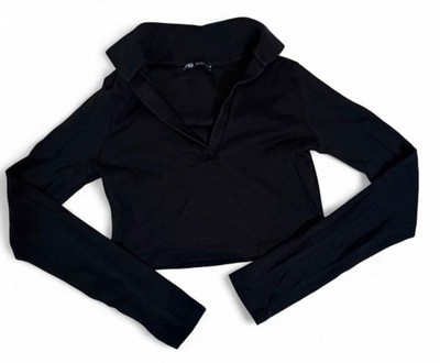 Zara Collared Longsleeve Crop
