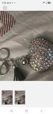 Bling Out Rhinestone Heart Bag Keychain Has Alot Of Bling