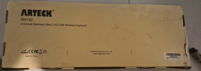 Arteck HW192 Slim Wireless USB Keyboard Built-In Battery Black QWERTY