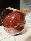 VTG Hull Brown Drip Glaze Pitcher w/Ice Lip Oven Proof  2 Quart USA 64 oz