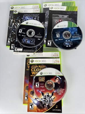 Star Wars: The Force Unleashed 1 & 2 The Clone Wars (Xbox 360, 2009) Tested