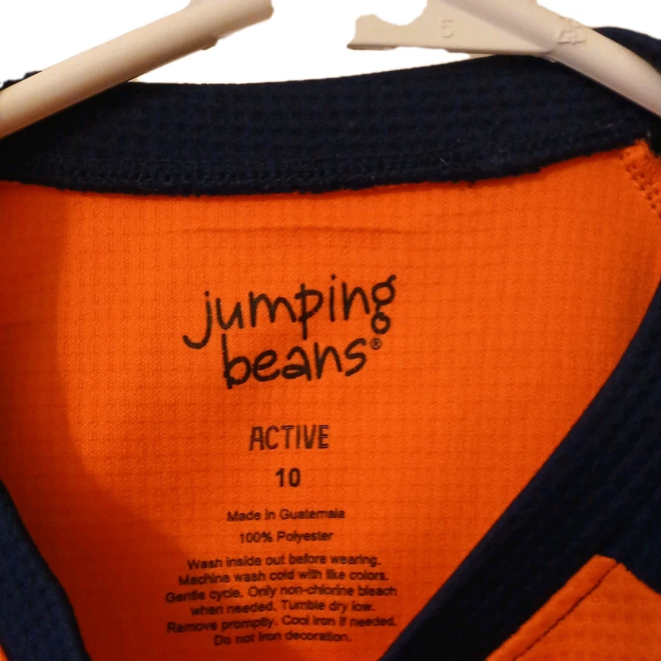 ¡Camisa Aros JUMPING BEANS Active talla 10 Azul Oscuro Manga Larga Naranja! Foto 2 de 3