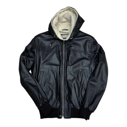 G. Inglese Italian Leather Jacket - Handmade Bomber - Dark Blue - Size 50 - product listing photo