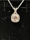 Kay Jewelers Sterling Silver Lab Created White “Cushion Cut” Sapphire Necklace — photo 5