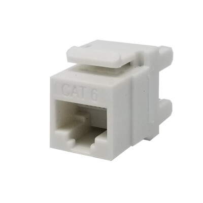 Keystone Jack Cat6 White Network Ethernet 110 Punchdown 8P8C 180° - 10