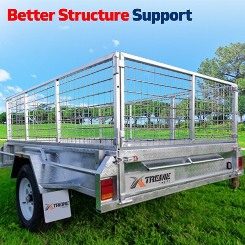 8x5 Box Trailer Galvanised 900mm Cage Fully Welded Single Axle Braked Xtreme - Picture 8 of 9