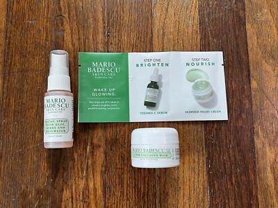 MARIO BADESCU 3pc Collagen Mask, Facial Spray & Serum/Cream Sample Duo Brand new