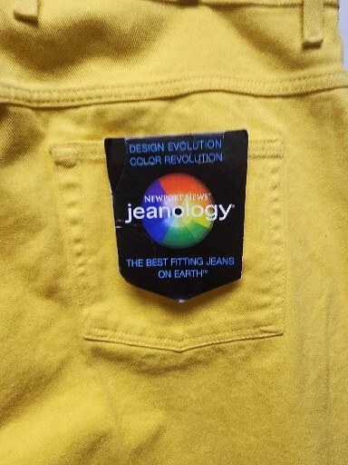 Pantalones de mezclilla amarillos vintage Newport News Jeanology para mujer talla 22  Foto 2 de 4