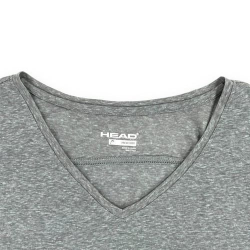 Head WOMEN'S MED Gray Snow Excuses Long Sleeve Slim Fit V Neck Layering T-Shirt - Picture 5 of 14