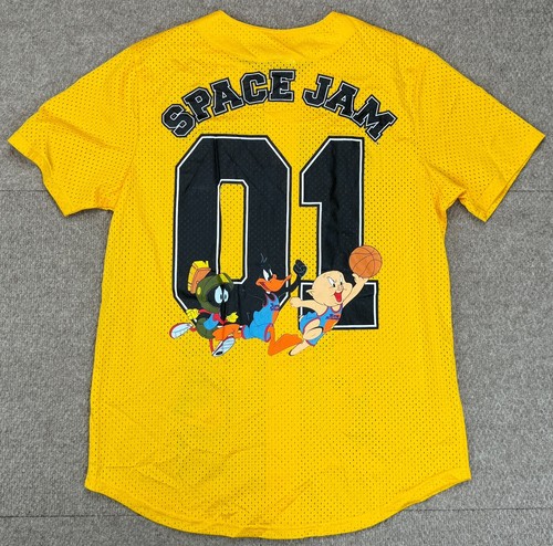 Space Jam Tune Squad A New Legacy Vtg Full Button Short Sleeve Jersey Size M - Picture 9 of 10