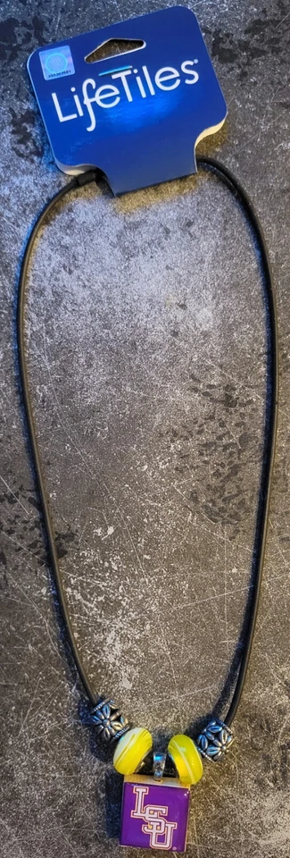 Collar Gargantilla LSU Tigers Dije 17 1/2" Goma Louisiana State Fútbol Broche Foto 2 de 4