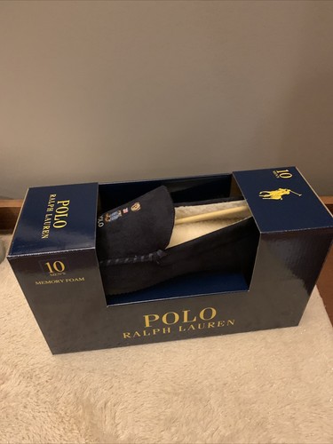 Polo Ralph Lauren Memory Foam Polo Bear Slippers in Navy - Men’s Size 10 NIB - Picture 8 of 8