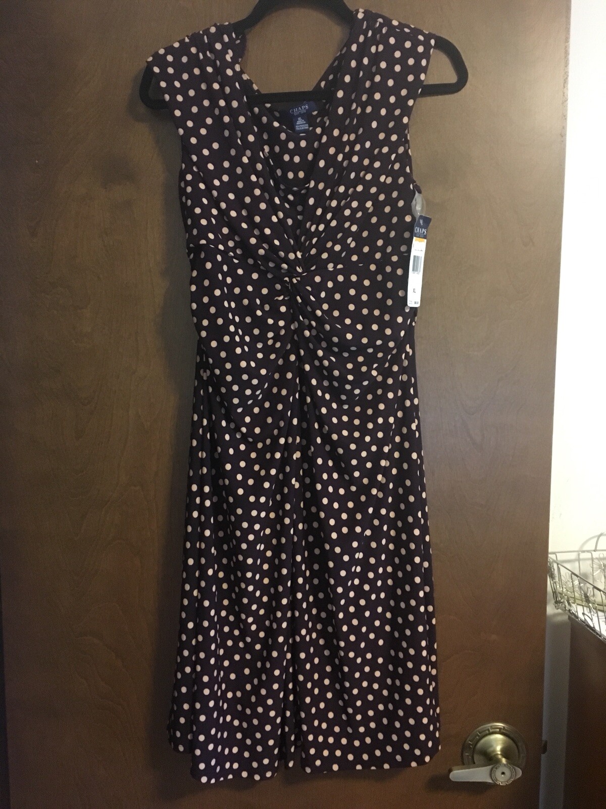 chaps polka dot dress