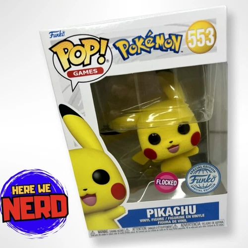 Funko Pop ! Pokemon Games Pikachu 553  Flocked  Special Edition