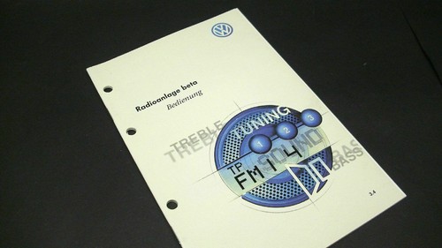 VW Beta Bedienungsanleitung ORIGINALRadioanlage beta aus 08/1998 Anleitung Radio