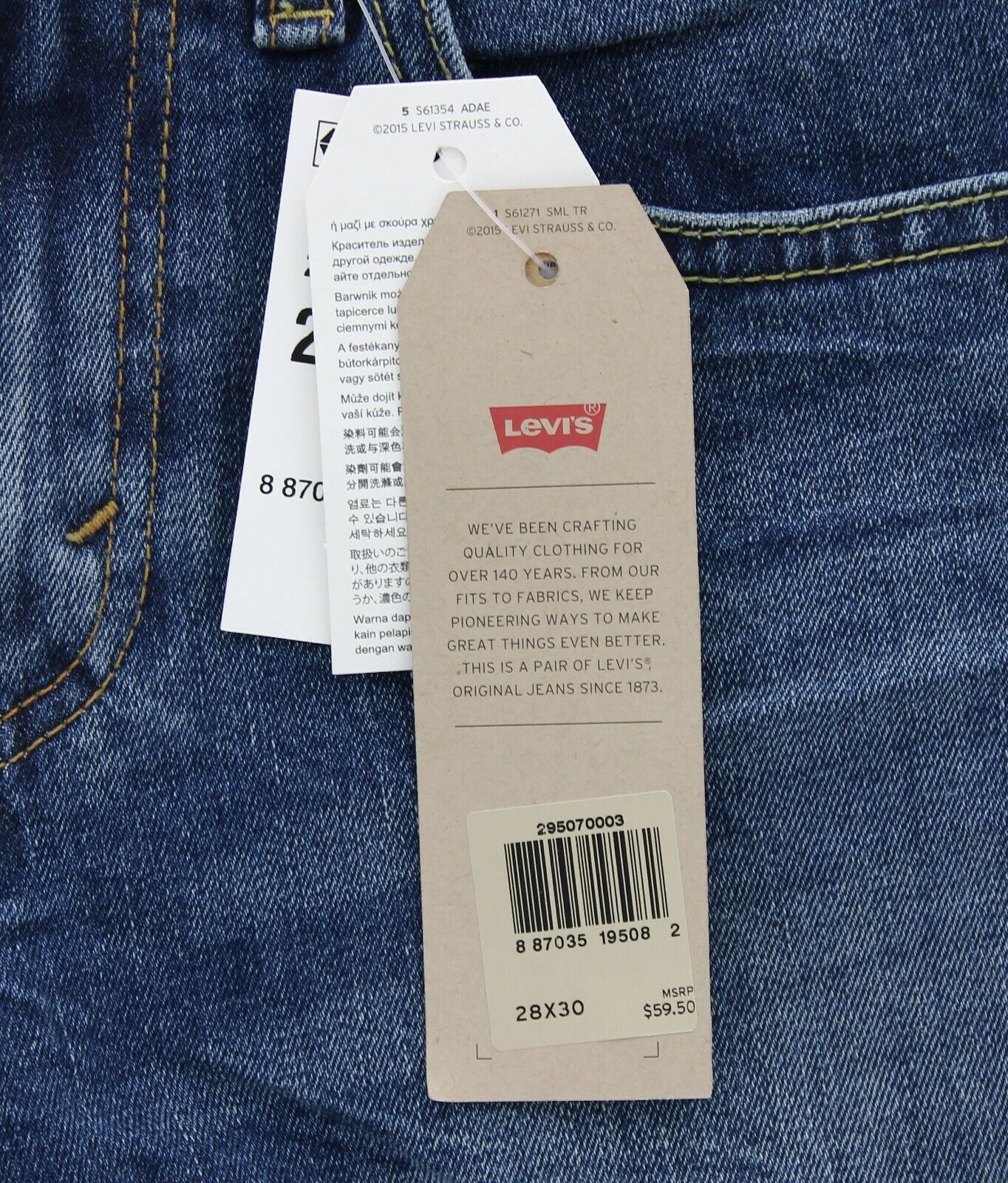Levi's Men's 502 Jeans 295070, Regular Tapered Fit, Stretch Fabric, Red  Tab, $59