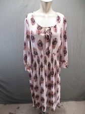 NWT Studio B By BOBEAU Size M Womens Ruched Waist Tie Long Sleeve Midi Dress 223