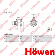 Fits BMW 3 Series Z4 5 6 1 2.5 3.0 + Other Models Alternator Howen