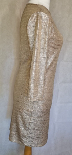 Womens Evening Dress Size M Gold Influence London Long Sleeve Summer Party - Picture 3 of 7