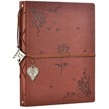 Scrapbook Album Leather Photo Album Memories DIY Scrap Book 10.8"x8.6" Large ...