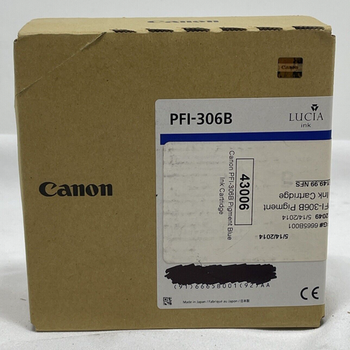 Canon PFI-306B Pigmentblau Tintenpatrone Versiegelt Ablaufdatum 14.05.2014