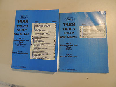 Ford Medium / Heavy duty Truck F B C 600 - 8000 Series service shop manual  1988