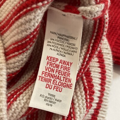 Baby Boden 18-24 months Striped Sweater Red Viscose Wool Alpaca