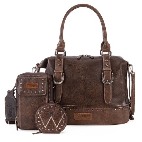 Wrangler 3Pcs Doctor Bag Sets for Women Satchel Cell Phone Handbags and Coin Pur - Picture 13 of 16