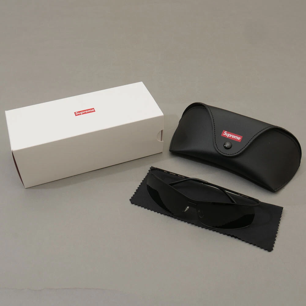 supreme 22SS Velo Lunettes de Soleil Taille Libre Noir avec Etui Lunettes Unisexe Auth