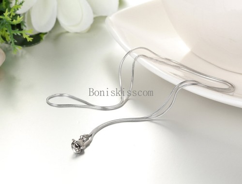 Stainless Steel 1.0mm Thin Round Snake Chain Snake Link Necklace 17 Inch Long - Picture 4 of 6