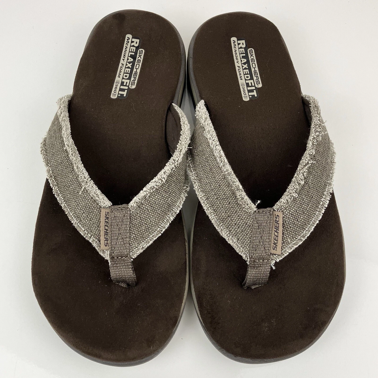 Sandales à tongs homme Skechers coupe décontractée Supreme Bosnia marron taille 12,0