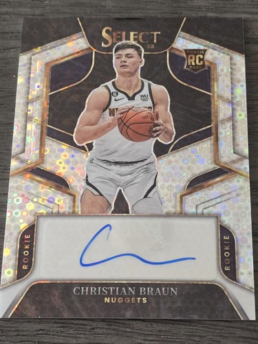 2022 Panini Select Rookie Signatures Disco Prizm Christian Braun #RS-CBR Auto RC - Picture 1 of 6