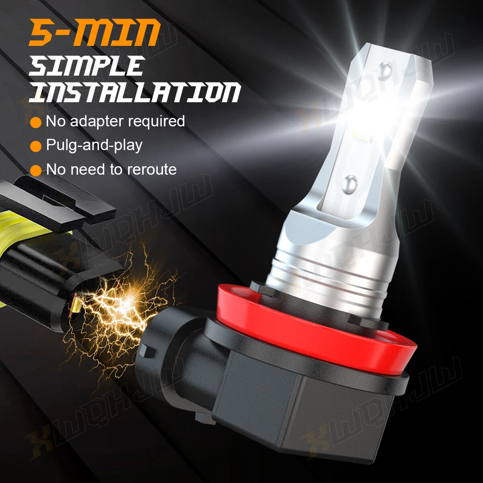 Kit de 6 luces antiniebla LED de haz alto bajo H11 para Nissan Rogue 2014-2020 Foto 3 de 4