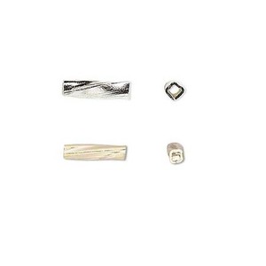 Authentic Lot of 100 Fancy 5mm x 1mm Twisted Long Loose Tube Beads Plated Base Metal