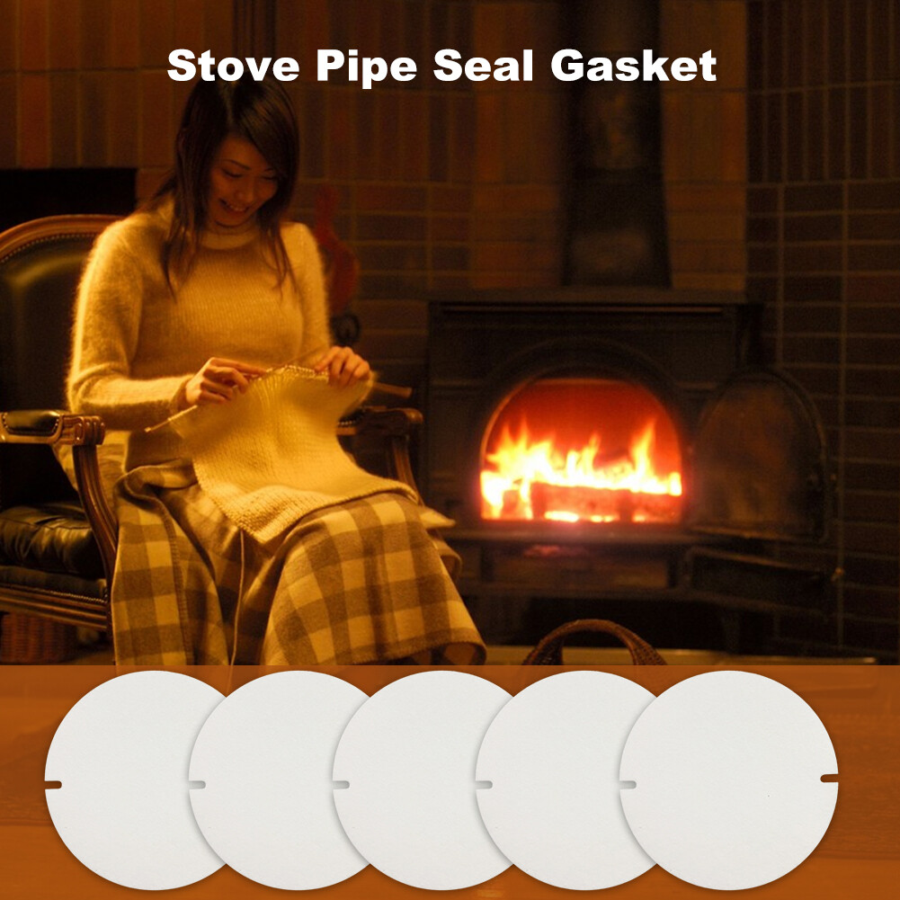 5pcs 155mm Insulation Chimney Heat Resistant Stove Pipe Gasket Flat