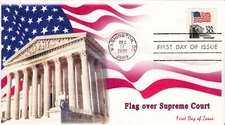 AO-1895, 1981,Flag over Supreme Court, Add-on Cachet, First Day Cover, Standard