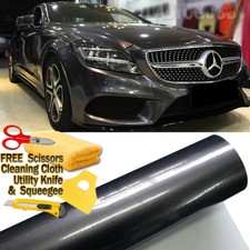 Super Gloss Gray Metallic Gunmetal Vinyl Film Wrap Air Bubble Free 15ft X 5ft